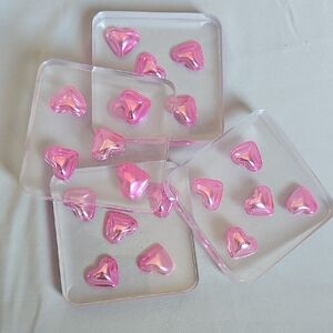 Hand Crafted Pink Heart Coasters
